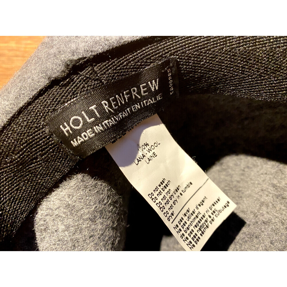 Holt Renfrew Grey wool Floppy Brim Boho Hat Italy M - Picture 7 of 7
